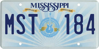 MS license plate MST184