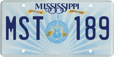 MS license plate MST189