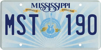 MS license plate MST190