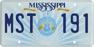 MS license plate MST191