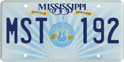 MS license plate MST192