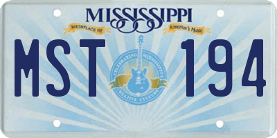 MS license plate MST194