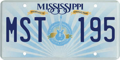 MS license plate MST195