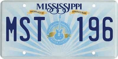 MS license plate MST196