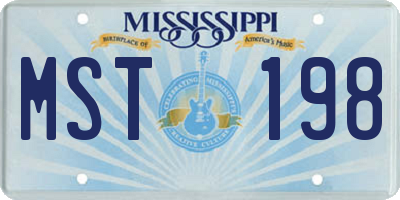 MS license plate MST198