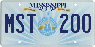 MS license plate MST200