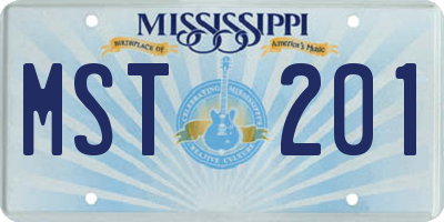 MS license plate MST201
