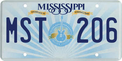 MS license plate MST206