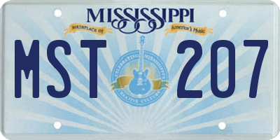 MS license plate MST207