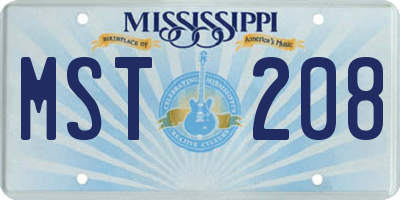MS license plate MST208