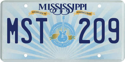 MS license plate MST209