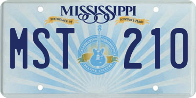 MS license plate MST210