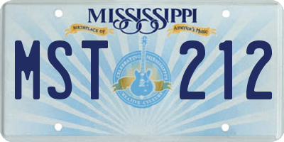 MS license plate MST212