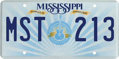 MS license plate MST213