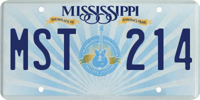 MS license plate MST214
