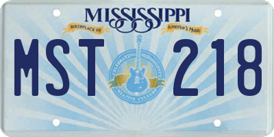 MS license plate MST218