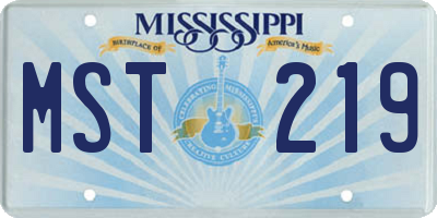 MS license plate MST219
