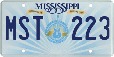 MS license plate MST223