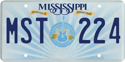 MS license plate MST224