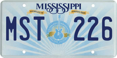 MS license plate MST226