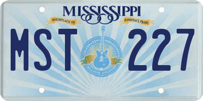 MS license plate MST227