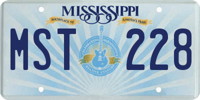 MS license plate MST228