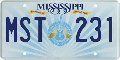 MS license plate MST231