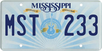 MS license plate MST233
