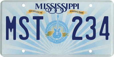 MS license plate MST234