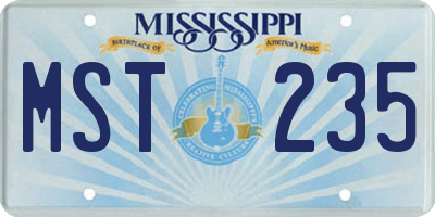MS license plate MST235