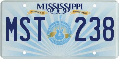 MS license plate MST238