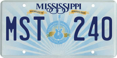 MS license plate MST240