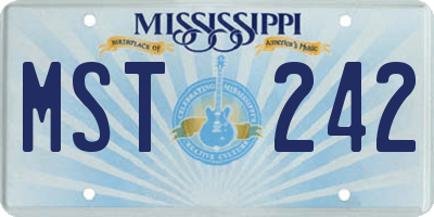 MS license plate MST242