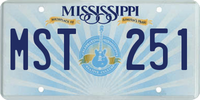 MS license plate MST251