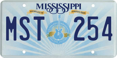 MS license plate MST254