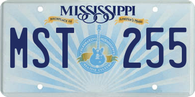 MS license plate MST255