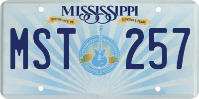 MS license plate MST257