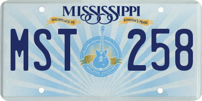 MS license plate MST258