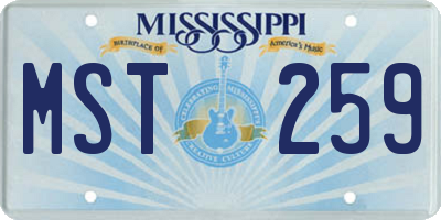 MS license plate MST259