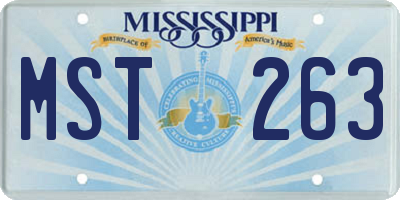MS license plate MST263
