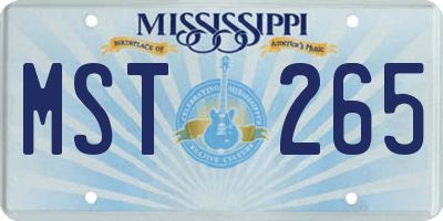 MS license plate MST265