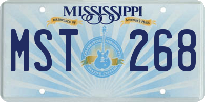 MS license plate MST268