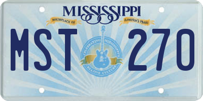MS license plate MST270