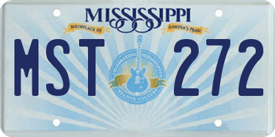 MS license plate MST272