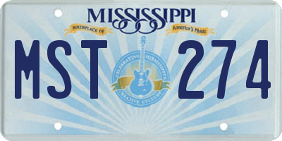 MS license plate MST274