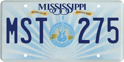 MS license plate MST275