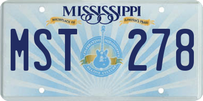 MS license plate MST278