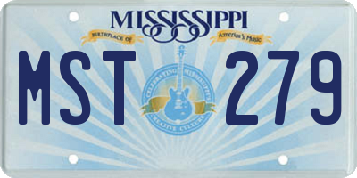 MS license plate MST279