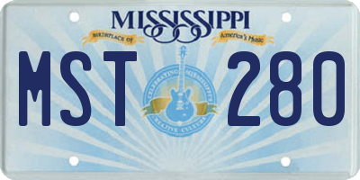 MS license plate MST280