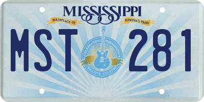 MS license plate MST281